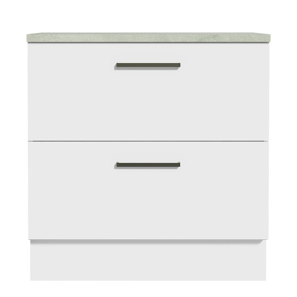 Mueble de Cocina Bajo Agata 80 cm 2 Cajones Blanco
