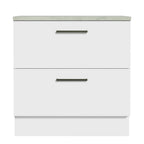 Mueble de Cocina Bajo Agata 80 cm 2 Cajones Blanco