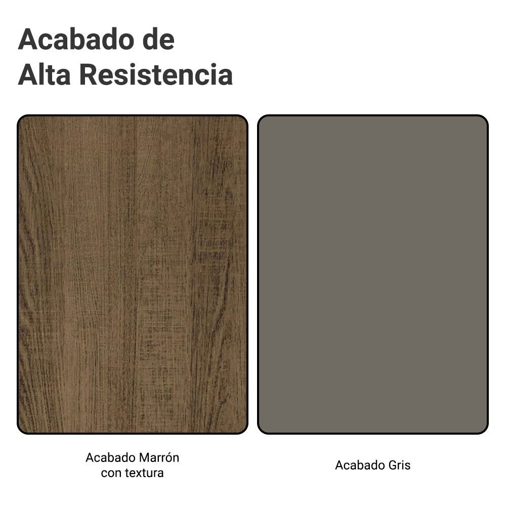 Mueble de Cocina Bajo Vik 80 cm 2 Cajones Marrón/Gris