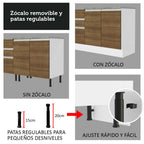 Mueble de Cocina para Hornos Glamy 70 cm Blanco/Marrón