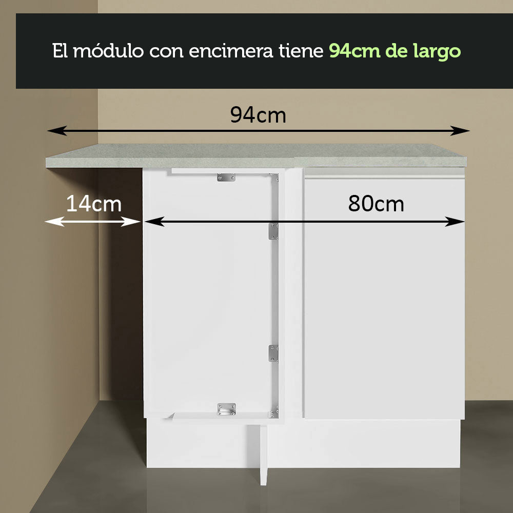 Cocina Integral de Esquina Glamy 3.50 m Blanco 07