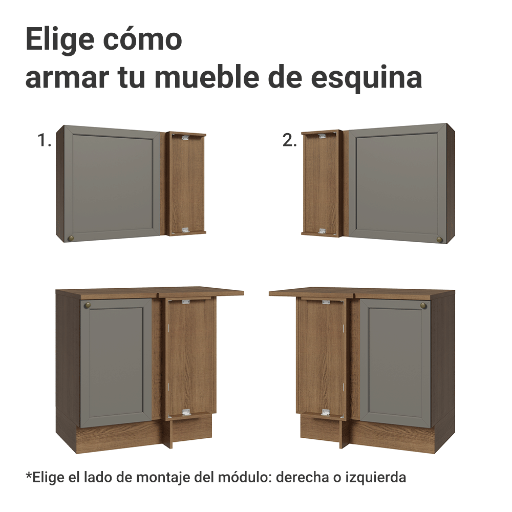 Cocina Integral de Esquina Vik 4.00 m Marrón/Gris 02