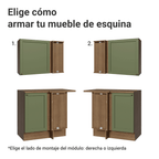 Cocina Integral de Esquina Vik 4.00 m Marrón/Verde 02