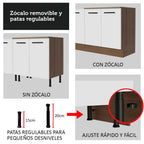 Cocina Integral Agata 2.70 Metros Marrón/Blanco 08