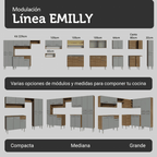 Cocina Integral Emilly 2.30 m con Mesón de Acero 10