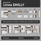 Cocina Integral Emilly 2.30 m con Mesón de Acero 12