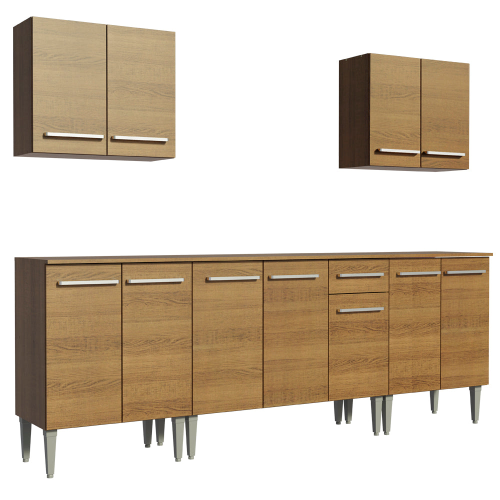 Cocina Integral Emilly King 2.30 Metros Marrón