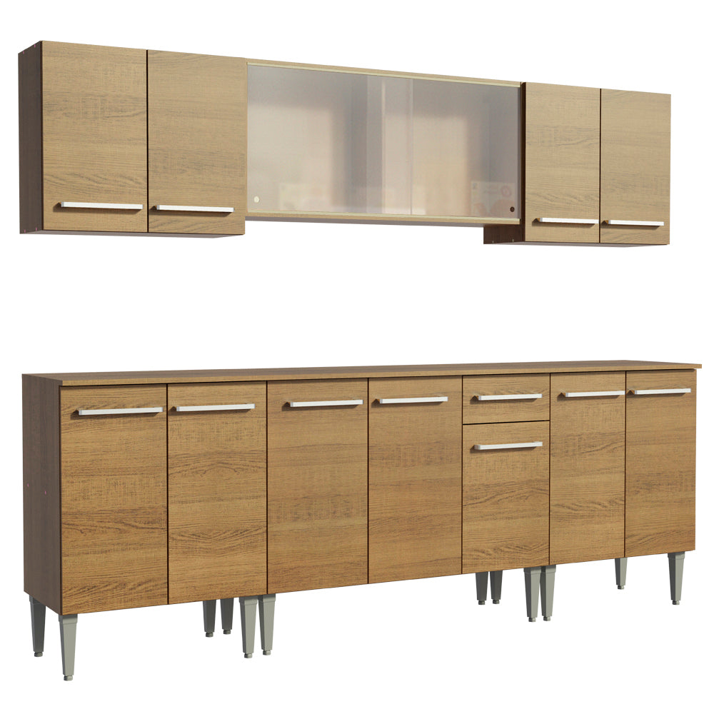 Cocina Integral Emilly Wind 2.30 Metros Marrón