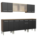 Cocina Integral Emilly Wind 2.30 Metros Marrón/Negro
