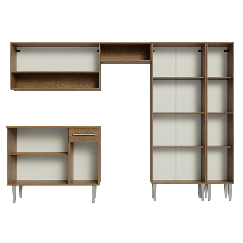 Cocina Integral Emilly 2.60 Metros Marrón/Negro 02