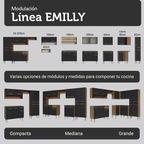 Cocina Integral Emilly Joy 3.25 Metros Marrón/Negro