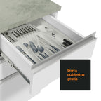 Kit 2 Muebles de Cocina Bajo Glamy 2.00 Metros Blanco