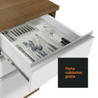 Kit 2 Muebles de Cocina Bajo Glamy 2.00 Metros Marrón/Blanco