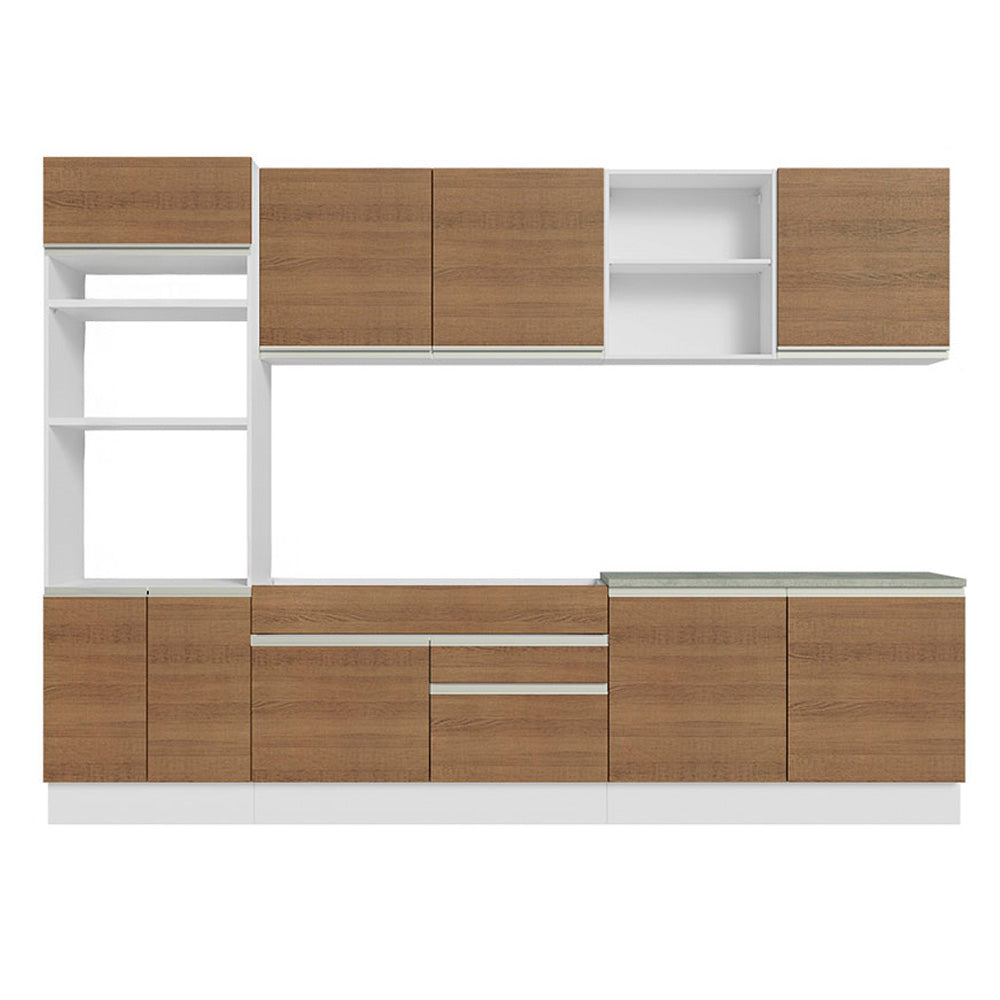 Cocina Integral Glamy 3.10 Metros Blanco/Marrón 02