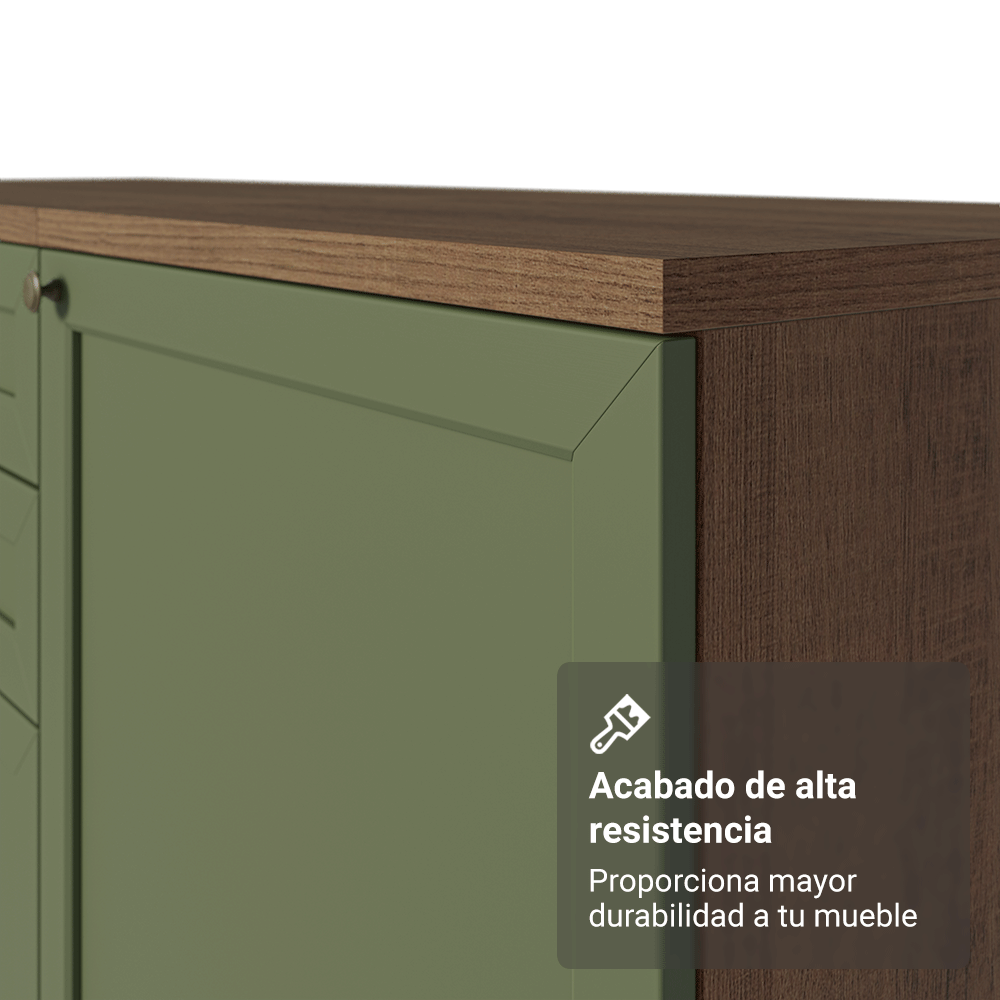 Cocina Integral Vik 2.80 m con Encimera Marrón/Verde 01