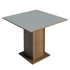Juego de Comedor Livia con 4 Sillas Marrón/Gris/Plateado
