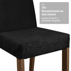 Juego de Comedor Évora con 4 Sillas Marrón/Negro/Oxford