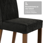 Juego de Comedor Porto con 4 Sillas - Tablero de Madera y Cristal Marrón/Oxford