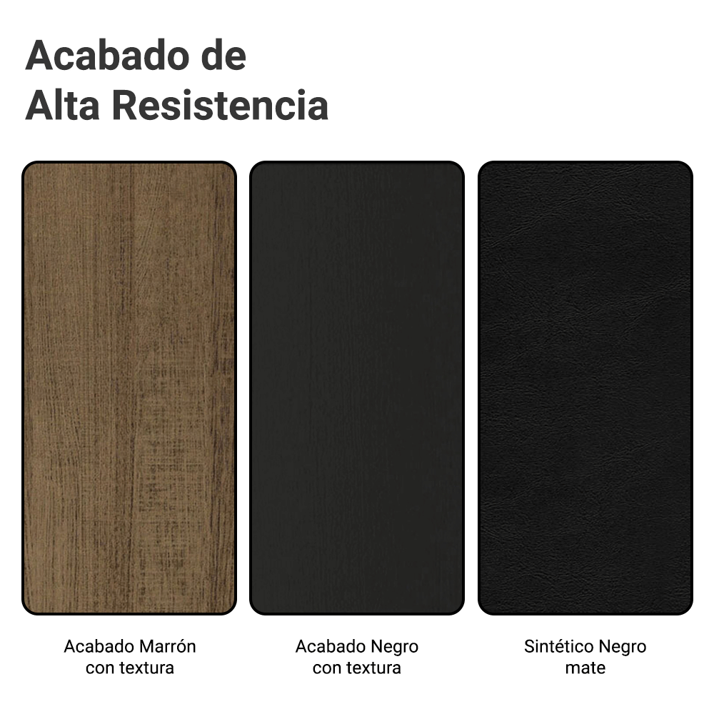 Juego de Comedor Medelin con 6 Sillas Negro/Marrón/Sintético Negro