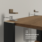 Kit Mueble de Cocina Bajo 1.05 m + Estante Organizador Multiuso 5 Niveles Marrón/Negro