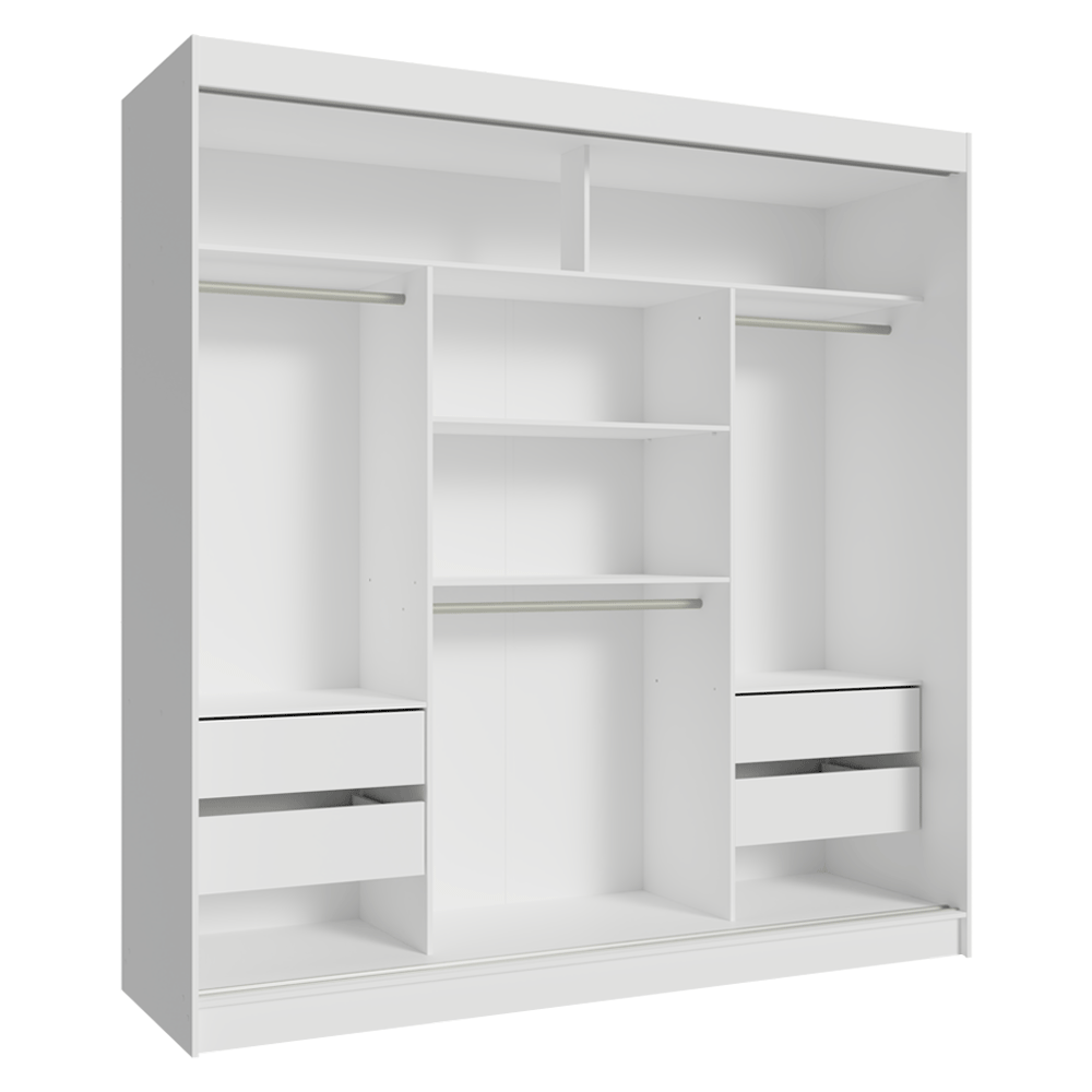 Clóset Reno 3 Puertas Corredizas 1 Espejo Blanco 180 cm x 205 cm x 54 cm