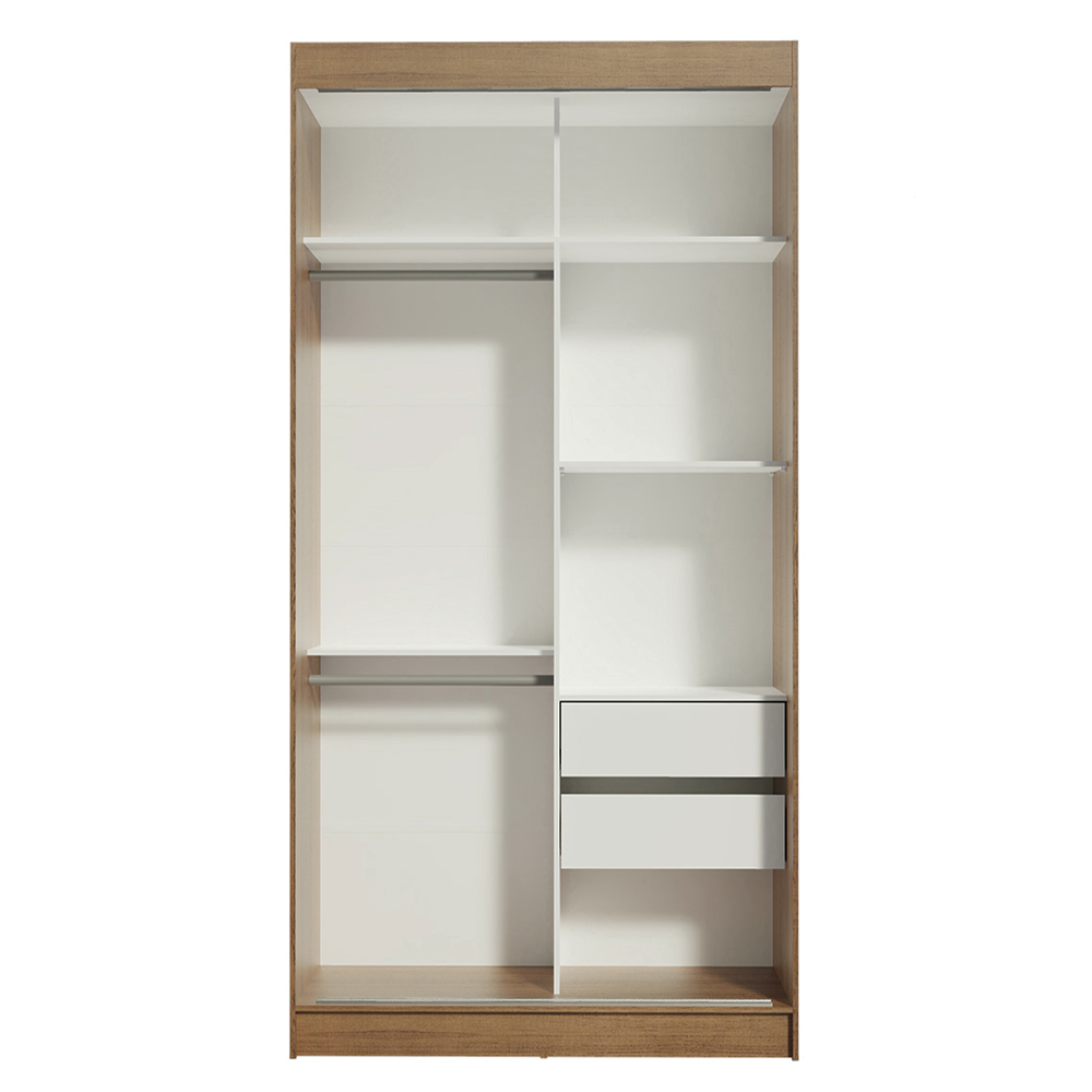 Clóset Tokio 2 Puertas Corredizas 1 Espejo Marrón/Negro 218 cm x 109 cm x 54 cm