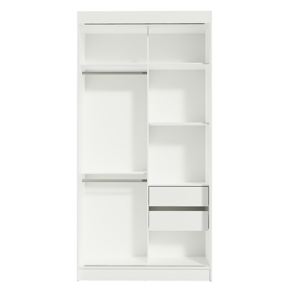Clóset Tokio 2 Puertas Corredizas 1 Espejo Blanco/Marrón 218 cm x 109 cm x 54 cm