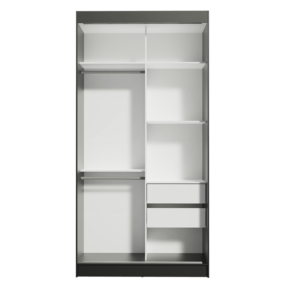 Clóset Tokio 2 Puertas Corredizas 2 Cajones Negro/Marrón 218 cm x 109 cm x 54 cm