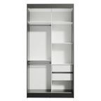 Clóset Tokio 2 Puertas Corredizas 2 Cajones Negro/Marrón 218 cm x 109 cm x 54 cm