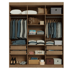 Closet Venus 6 Puertas 4 Cajones 2 Barrales MarrónNegro