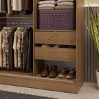 Closet Max 2 Puertas Corredizas 2 Cajones Marrón 183 cm x 119 cm x 54 cm