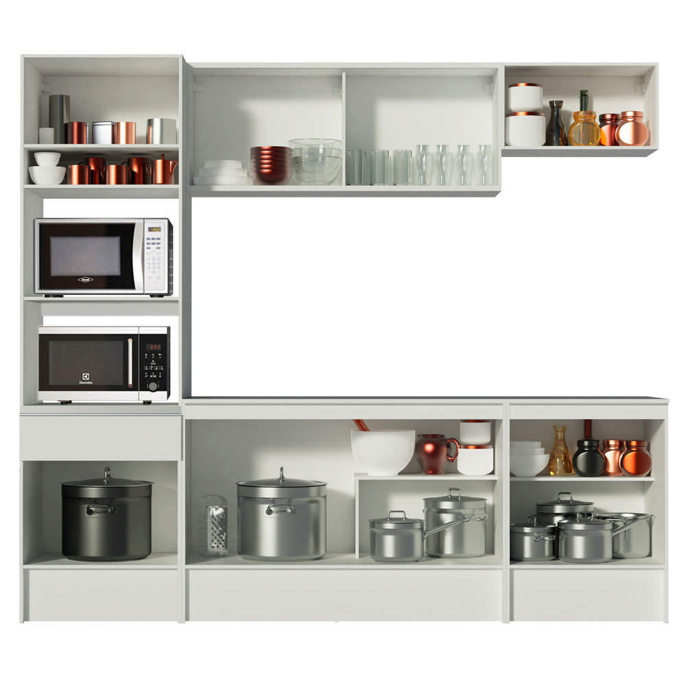 Cocina Integral Topazio 2.40 m con Encimera Blanco