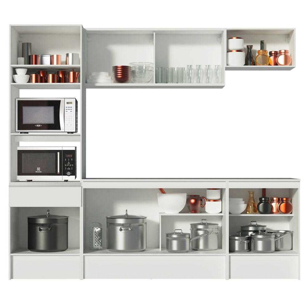 Cocina Integral Diamante 2.40 m con Encimera Blanco