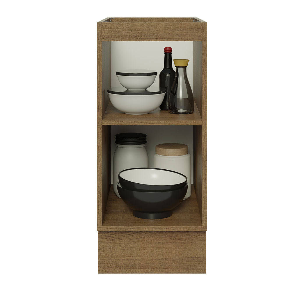 Mueble de Cocina Bajo Glamy 1 Puerta 35 cm x 60 cm sin Encimera Marrón/Blanco