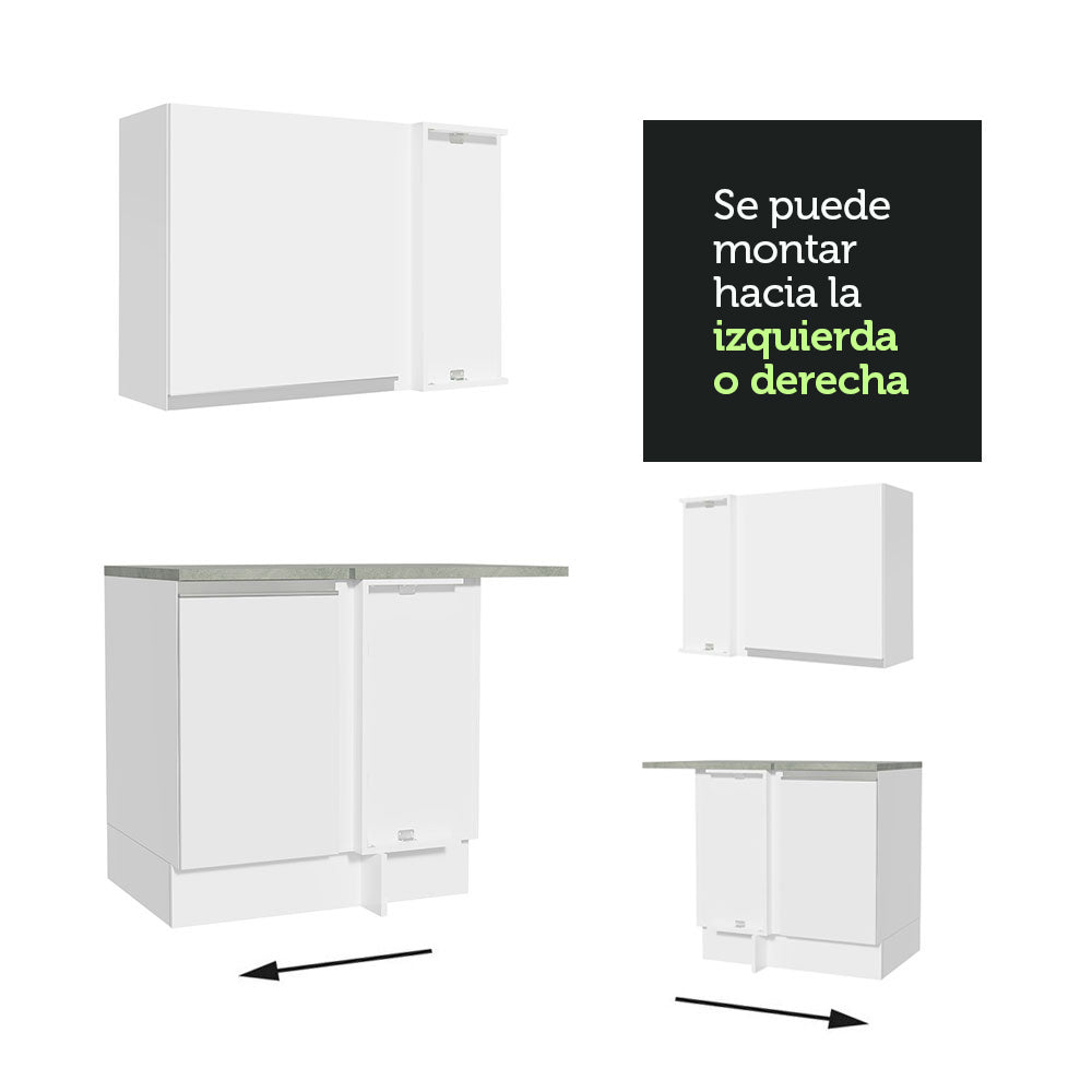Cocina Integral de Esquina Glamy 3.50 m Blanco 07