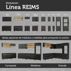 Cocina Integral de Esquina Reims 4.70 m con Encimera Negro 01