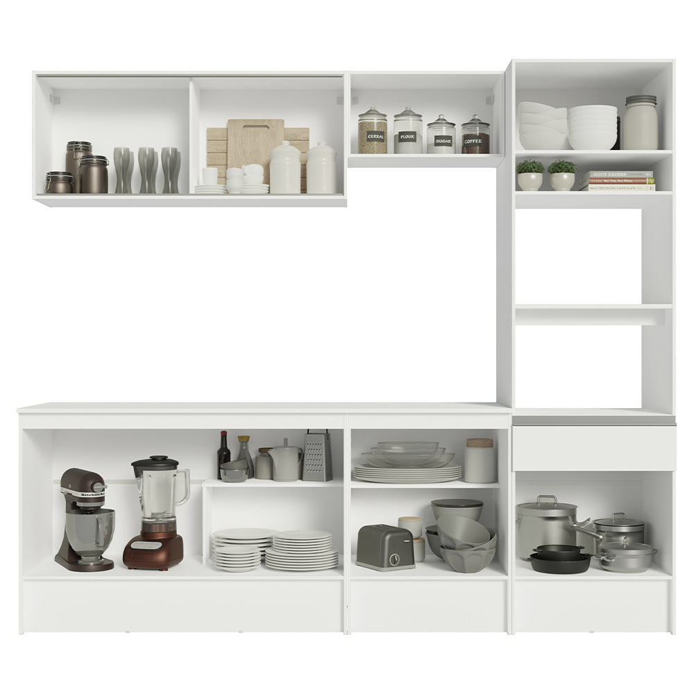 Cocina Integral Diamante 2.40 m con Encimera Blanco 06