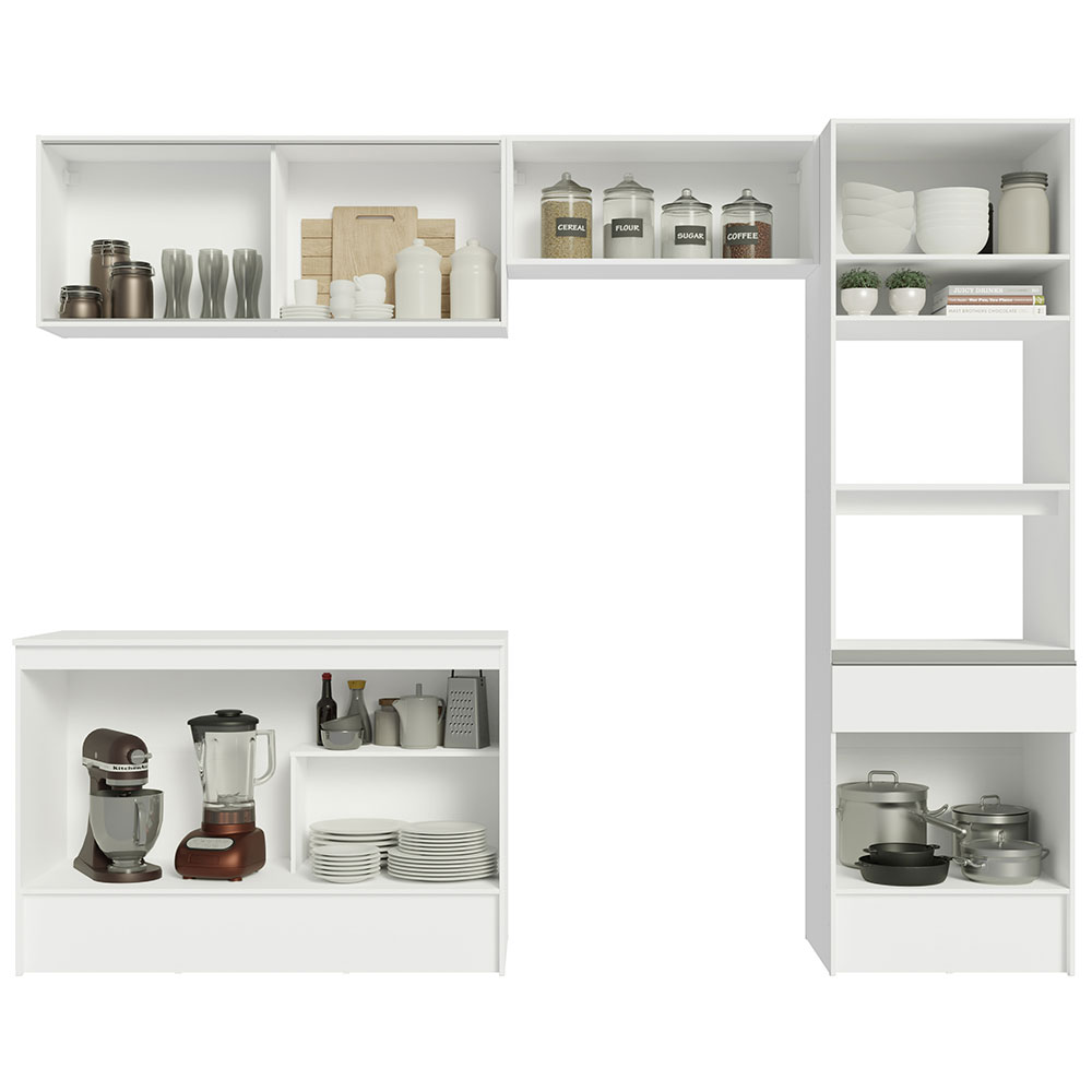 Cocina Integral Diamante 2.60 m con Encimera Blanco