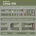 Cocina Integral Vik 1.80 Metros Marrón/Verde 04