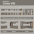 Cocina Integral Vik 2.70 Metros Marrón/Gris 01