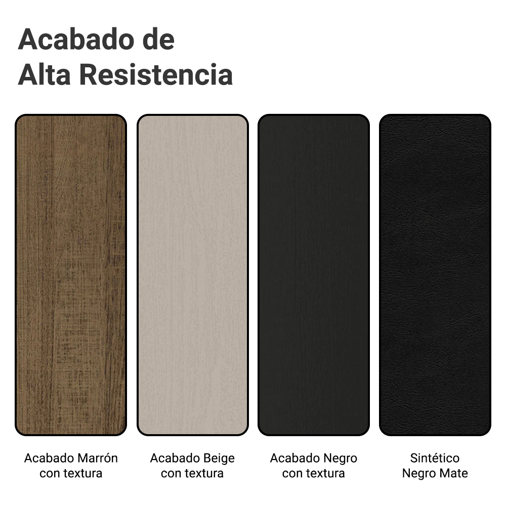 Juego de Comedor Tifani con 4 Sillas - Tablero de Madera y Cubierta de Cristal Marrón/Crema/Negro