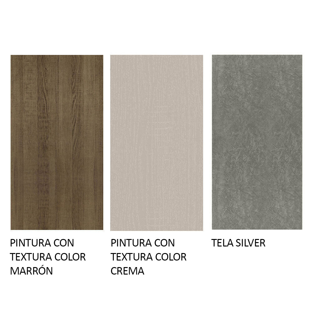 Juego de Comedor Renata con 6 Sillas Marrón/Crema/Plateado