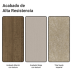 Juego de Comedor Madrid con 6 Sillas - Tablero de Madera y Cristal Marrón/Crema/Imperial