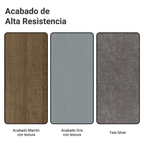 Juego de Comedor Madrid con 6 Sillas - Tablero de Madera y Cristal Marrón/Gris/Plateado