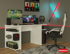 Escritorio Gamer Moderno para PC y Consola Blanco