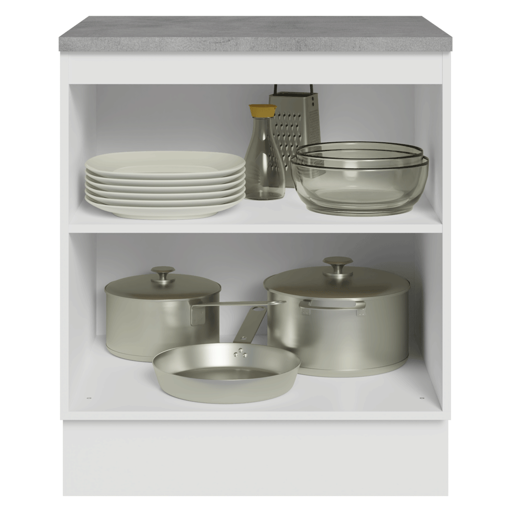 Mueble de Cocina Bajo Vik 70 cm 2 Puertas Blanco/Gris