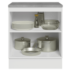 Mueble de Cocina Bajo Vik 70 cm 2 Puertas Blanco/Gris