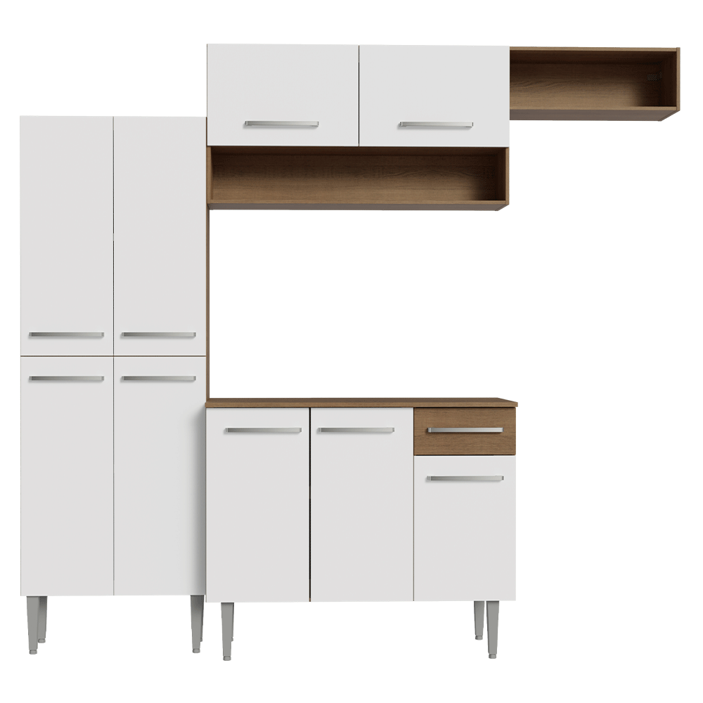Cocina Integral Emilly 2.30 Metros Marrón/Blanco 18