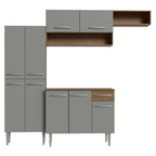 Cocina Integral Emilly 2.30 Metros Marrón/Gris 18