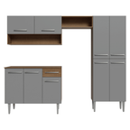 Cocina Integral Emilly 2.30 Metros Marrón/Gris 17